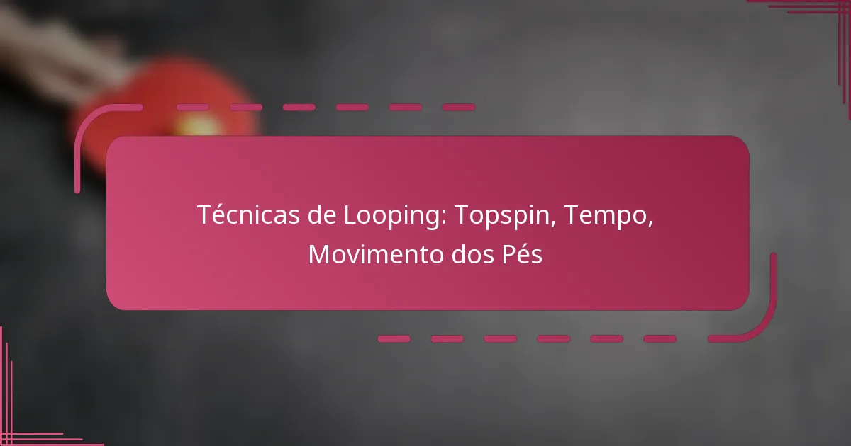 Técnicas de Looping: Topspin, Tempo, Movimento dos Pés