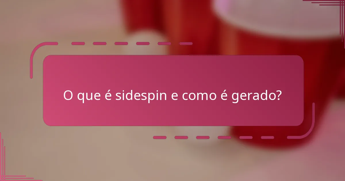 O que é sidespin e como é gerado?